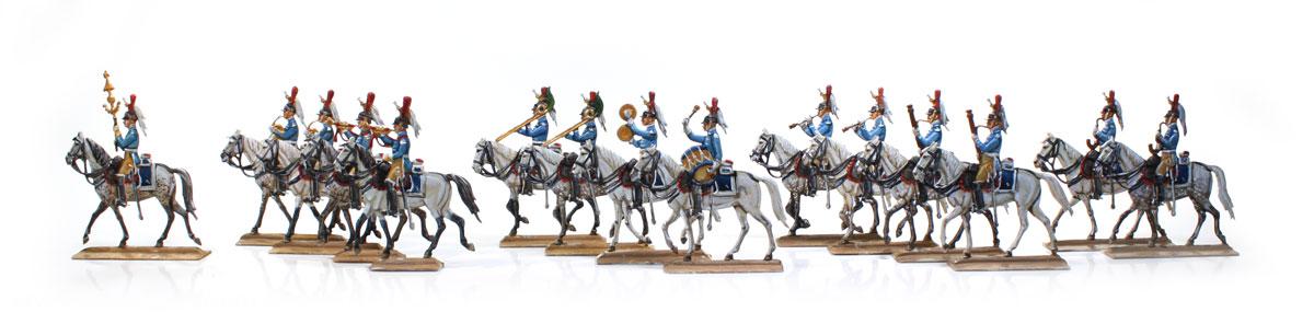 Berliner Zinnfiguren Kürassier-Musik zu Pferd