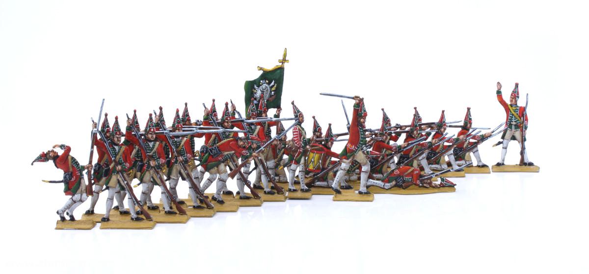 Berliner Zinnfiguren Hannoveraner Infanterie, Grenadiere im Feuerkampf