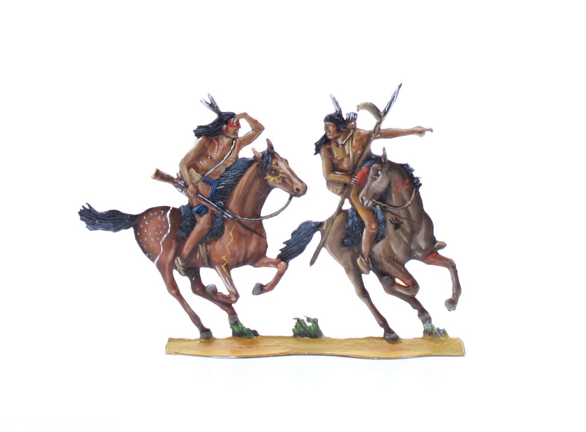 Berliner Zinnfiguren Indianer: Späher zu Pferd (Gruppe)