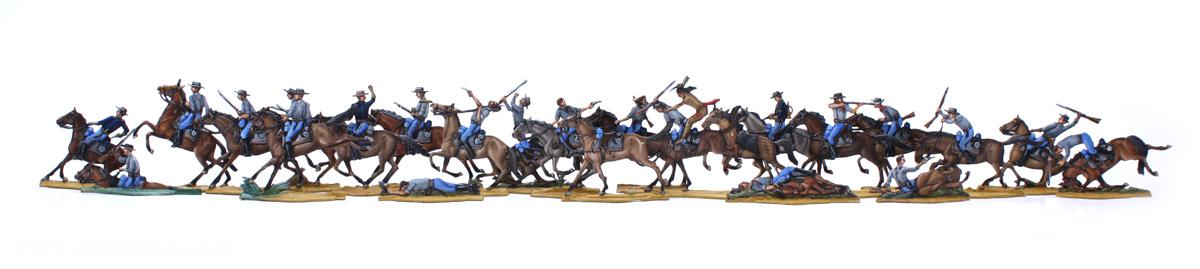 Berliner Zinnfiguren Indianerkriege: Major Renos Rückzug (25. Juni 1876) -US-Armee
