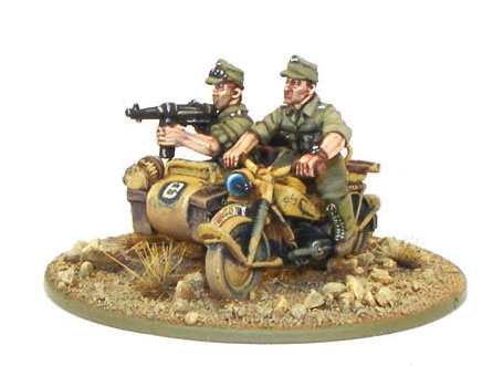 Warlord Games Afrika Korps Kradschützen auf Motorrad mit Beiwagen
