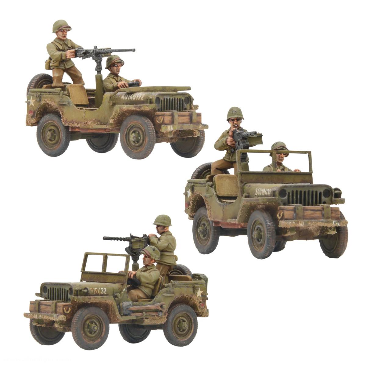 Warlord Games 'Go Everywhere!' US Jeep Armed Platoon