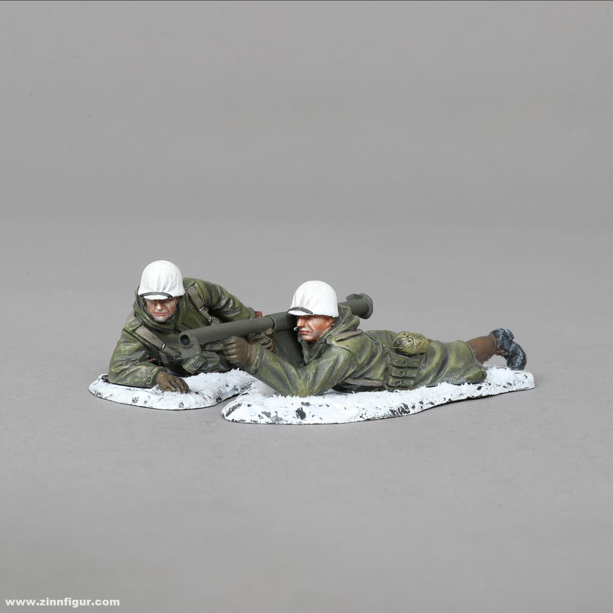 Thomas Gunn Miniatures Liegende US Soldaten mit Bazooka - Winter - Koreakrieg