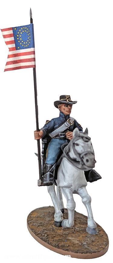 Plastic Invasion US Kavallerist mit Guidon zu Pferd