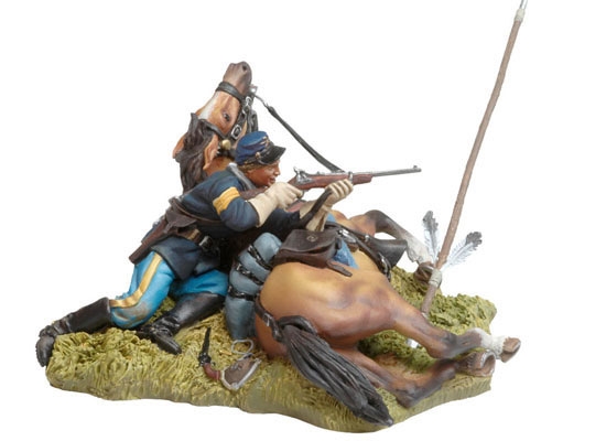 Andrea Miniatures Gestürzter Kavallerist mit Pferd