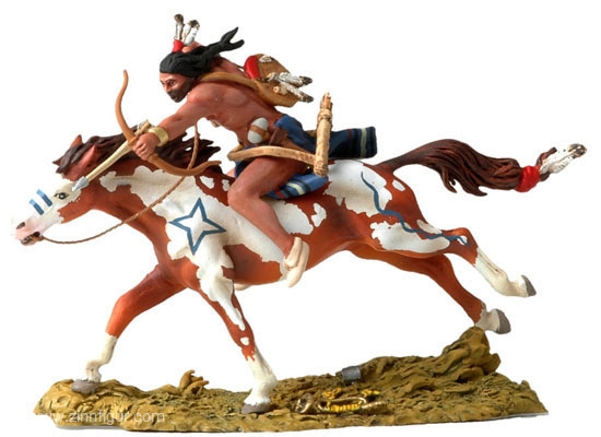 Andrea Miniatures Galoppierender Cheyenne, bogenschießend