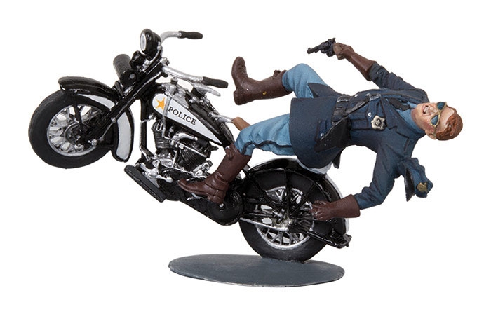 Andrea Miniatures Stürzender Motorrad-Polizist