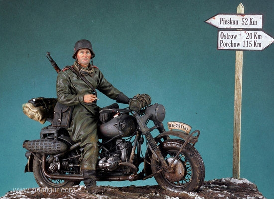 Andrea Miniatures Soldat auf Motorrad