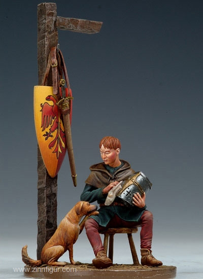 Andrea Miniatures Knappe und sein Hund