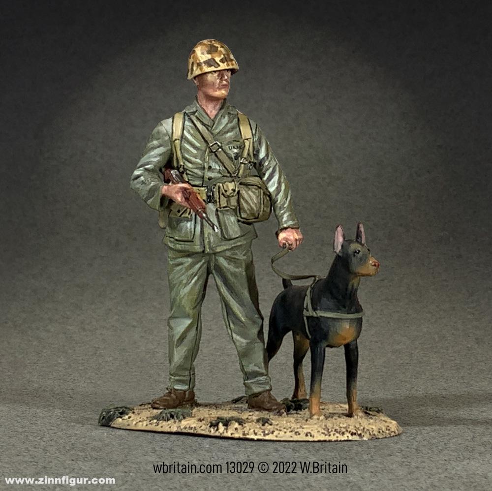 W. Britain US Marine mit Hund - 1942-45