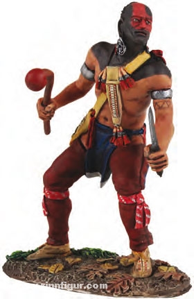 W. Britain Östlicher Waldlandindianer mit Keule und Messer, sich anpirschend