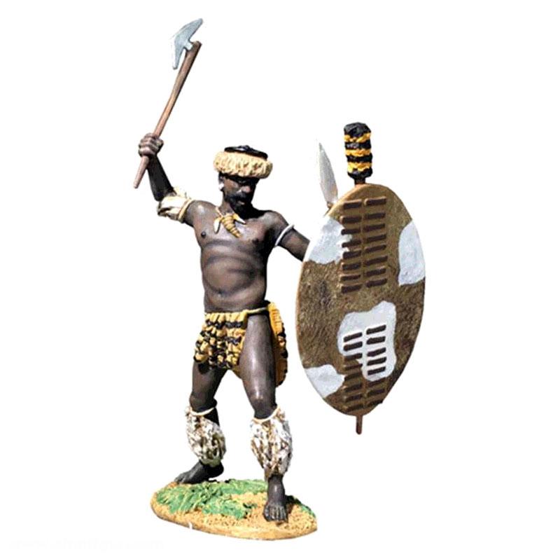 W. Britain Zulu mit Axt angreifend