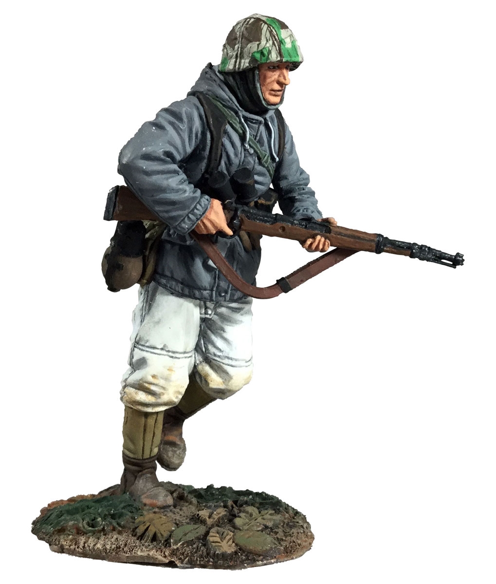 W. Britain Deutscher Volksgrenadier in Parka mit K98, rennend