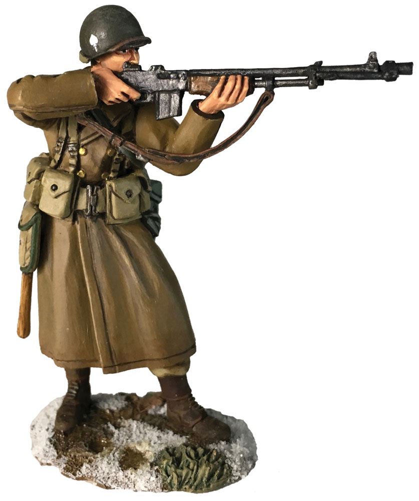 W. Britain US 101st Fallschirmjäger mit BAR im Mantel - Winter 1944-45