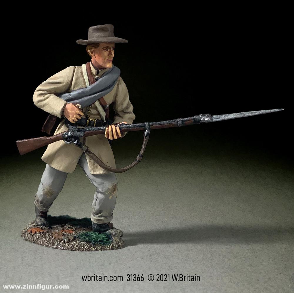 W. Britain Konföderierter Infanterist - nach Zündhütchen greifend Nr.2