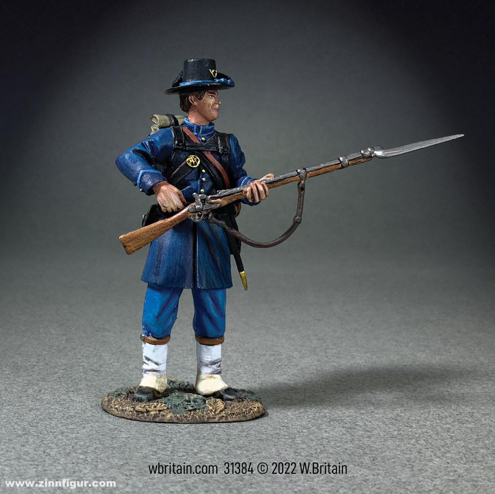 W. Britain Infanterist - Iron Brigade - nach Zündhütchen greifend