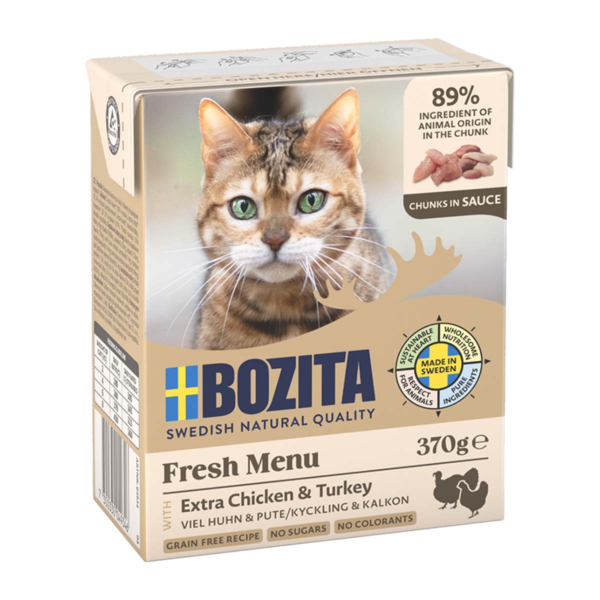 Bozita Tetra Häppchen in Soße mit Hühnchen & Pute 6x370g