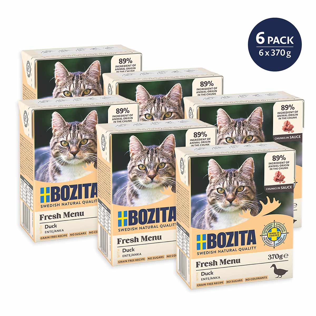 Bozita Tetra Häppchen in Sauce mit Ente 6x370 g