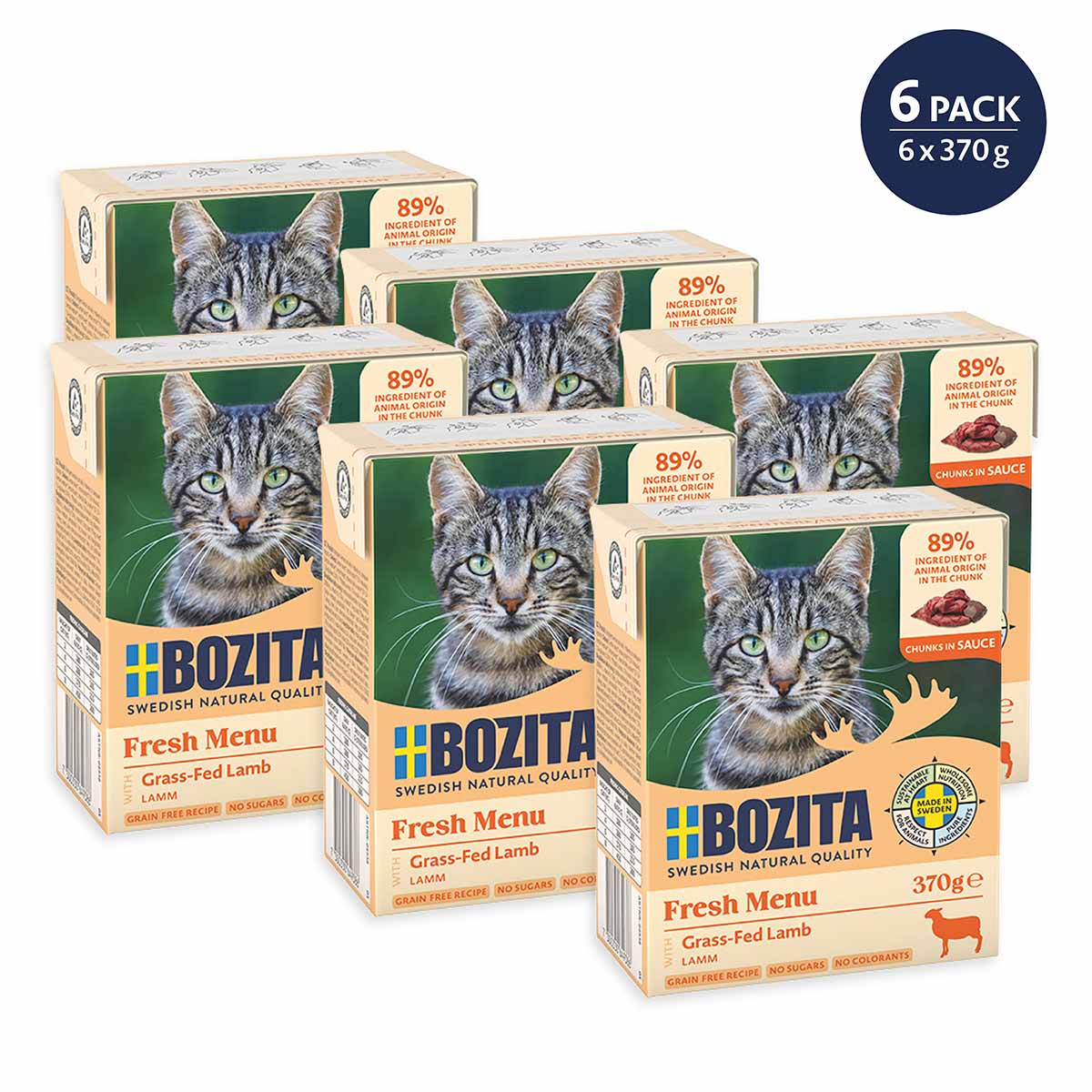 Bozita Tetra Häppchen in Sauce mit Lamm 6x370 g
