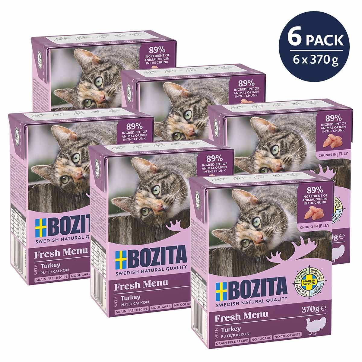 Bozita Tetra Häppchen in Gelee mit Pute 6x370 g