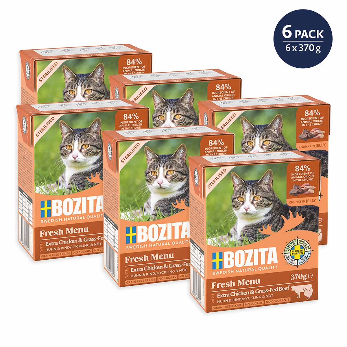Bozita Tetra Häppchen in Gelee Sterilised mit Huhn & Rind 6x370 g