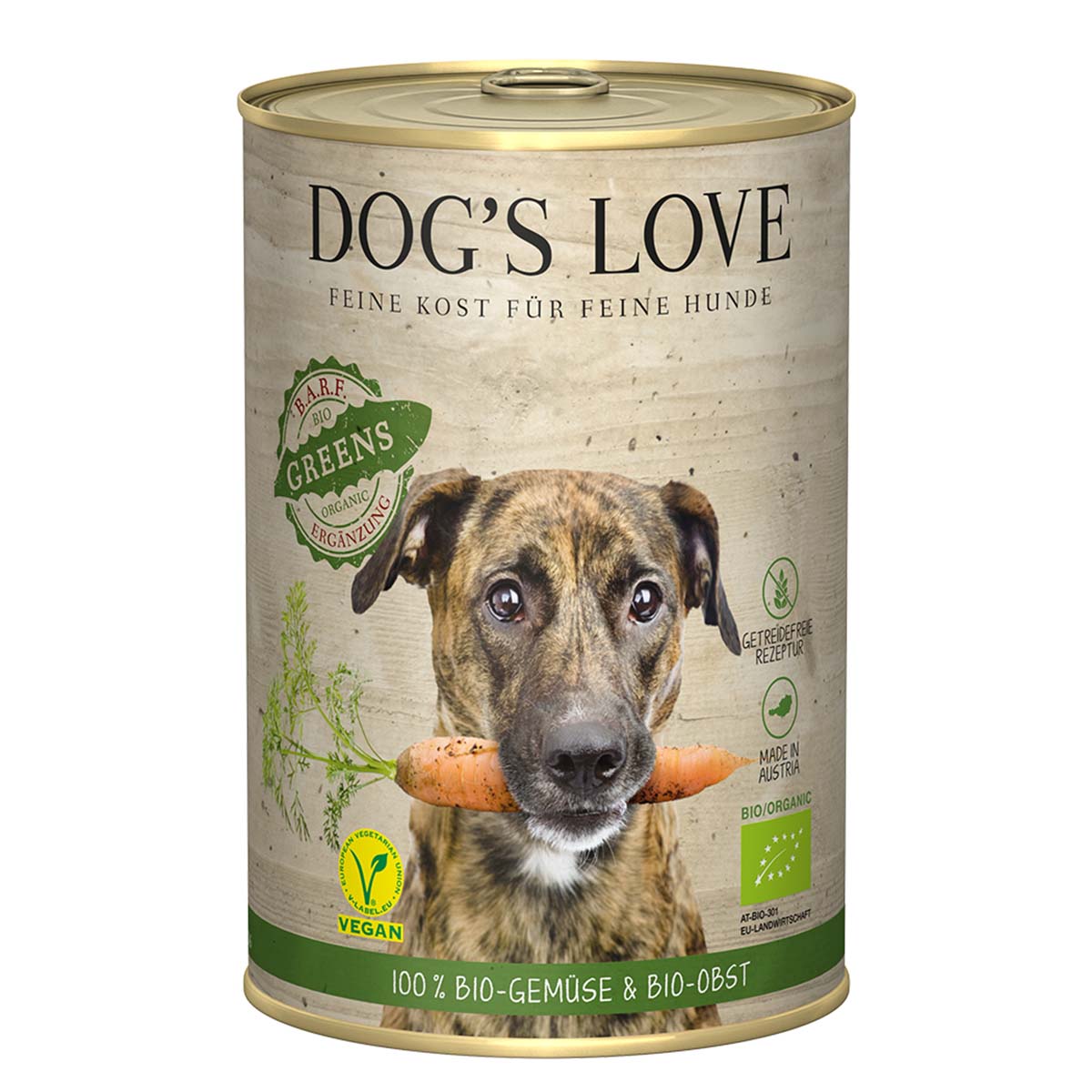 Dog's Love Bio Gartenernte Vegan mit Gemüse und Obst 6x400g
