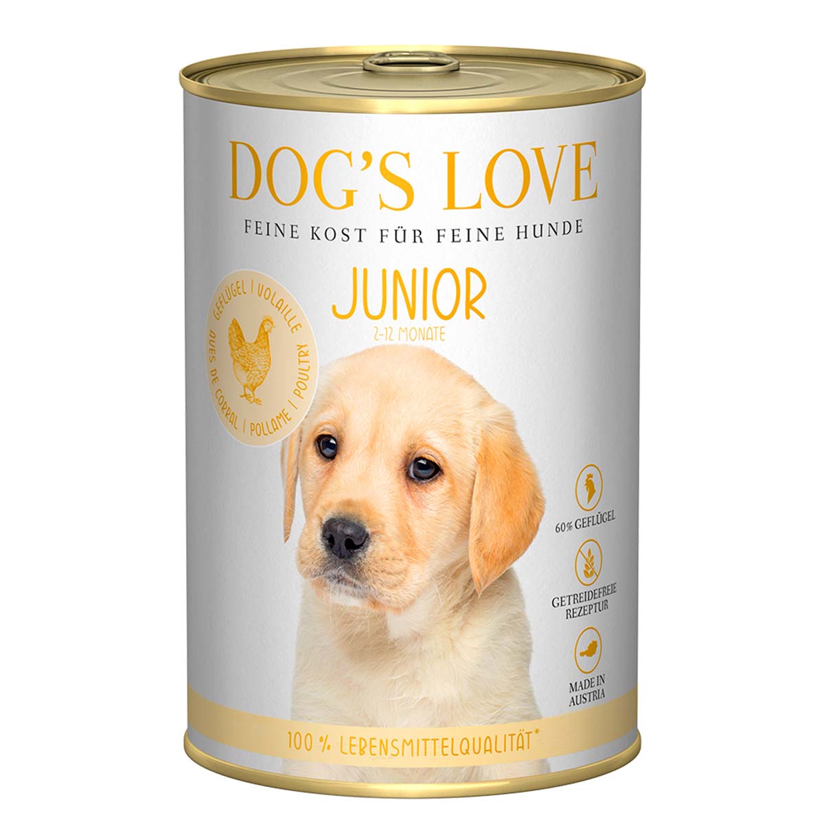 Dog's Love Junior Geflügel mit Zucchini und Apfel 6x400g