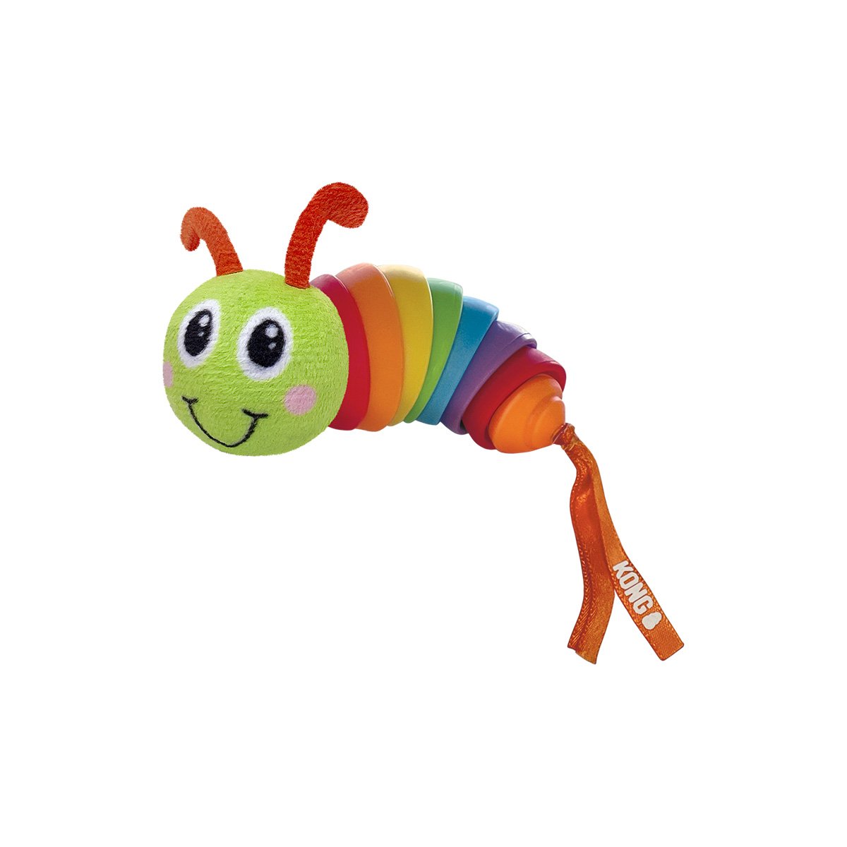 KONG Katzenspielzeug Bat-A-Bout Clackz Raupe mit Katzenminze