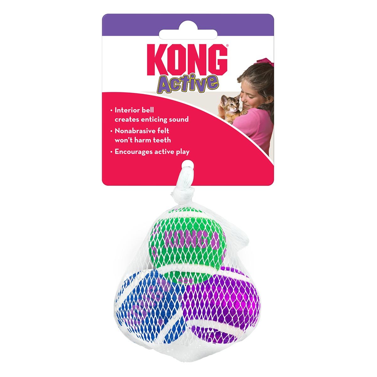 KONG Cat Active Tennis Balls w/Bells