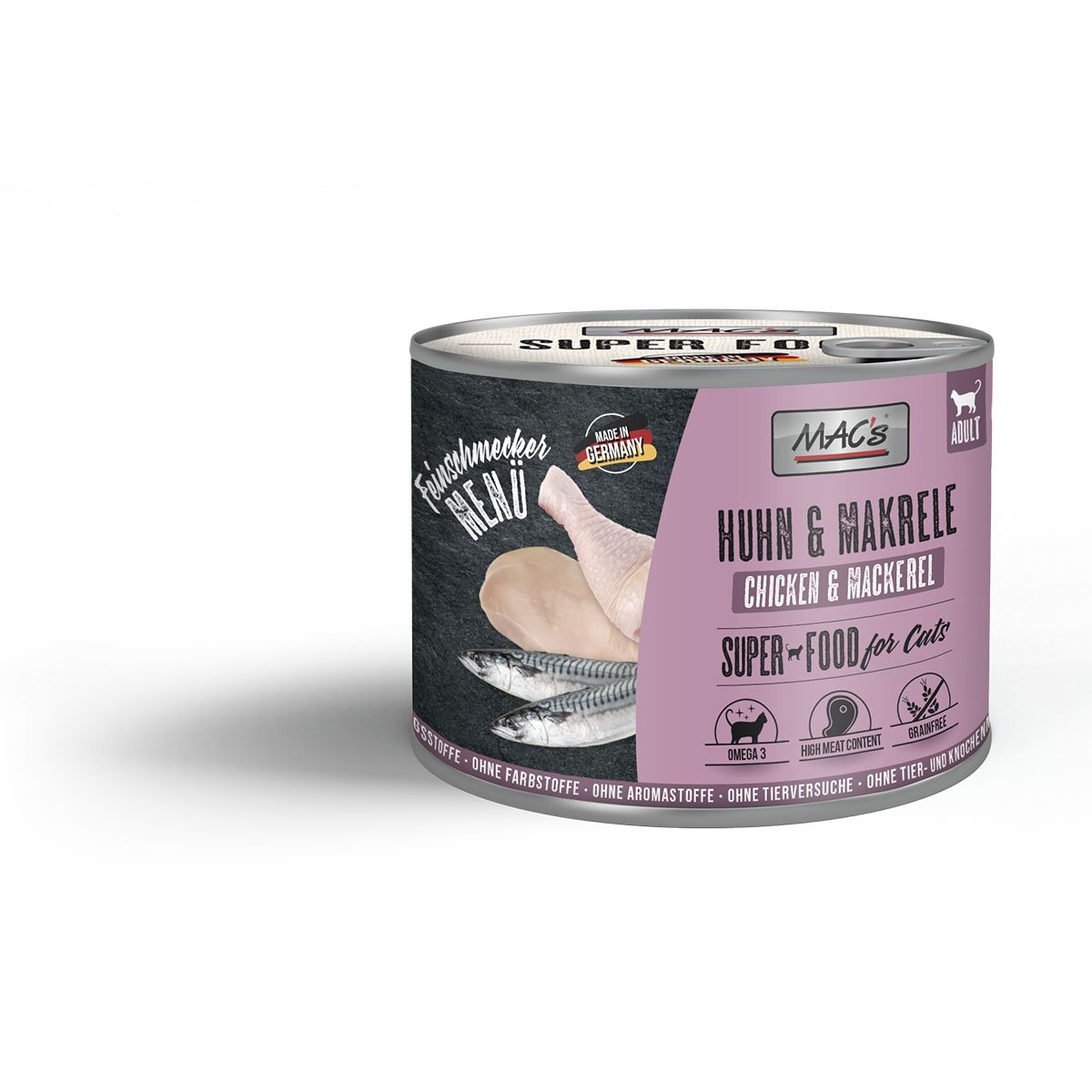 MAC's Cat Feinschmecker Menü Huhn und Makrele 6x200g