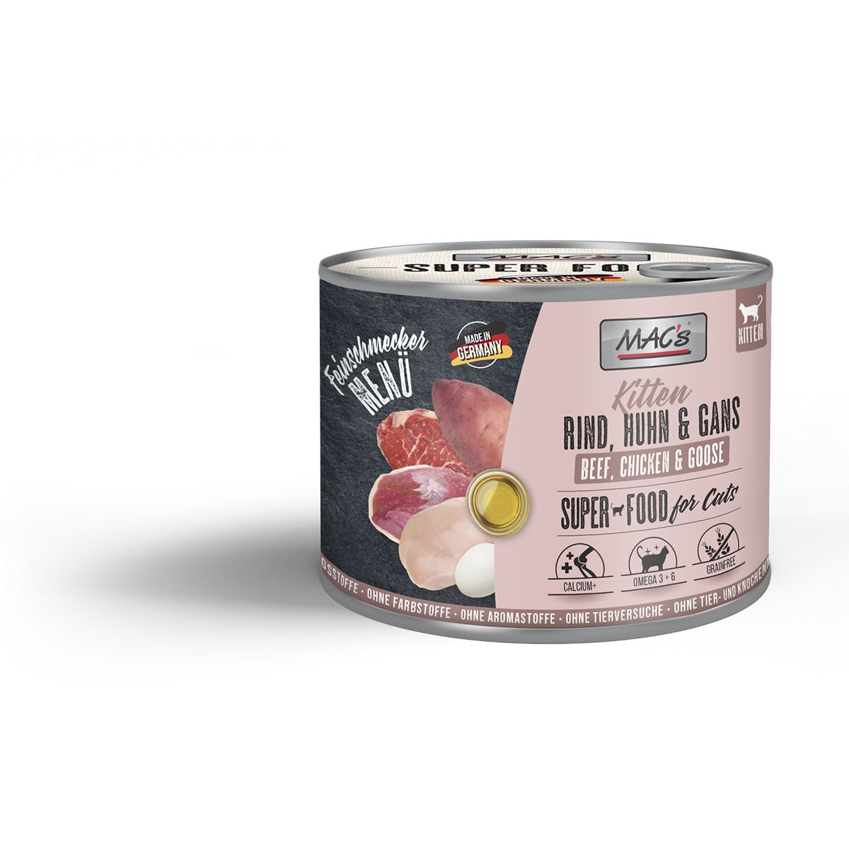 MAC's CAT Feinschmecker Menü Kitten Rind, Huhn & Gans 6x200g