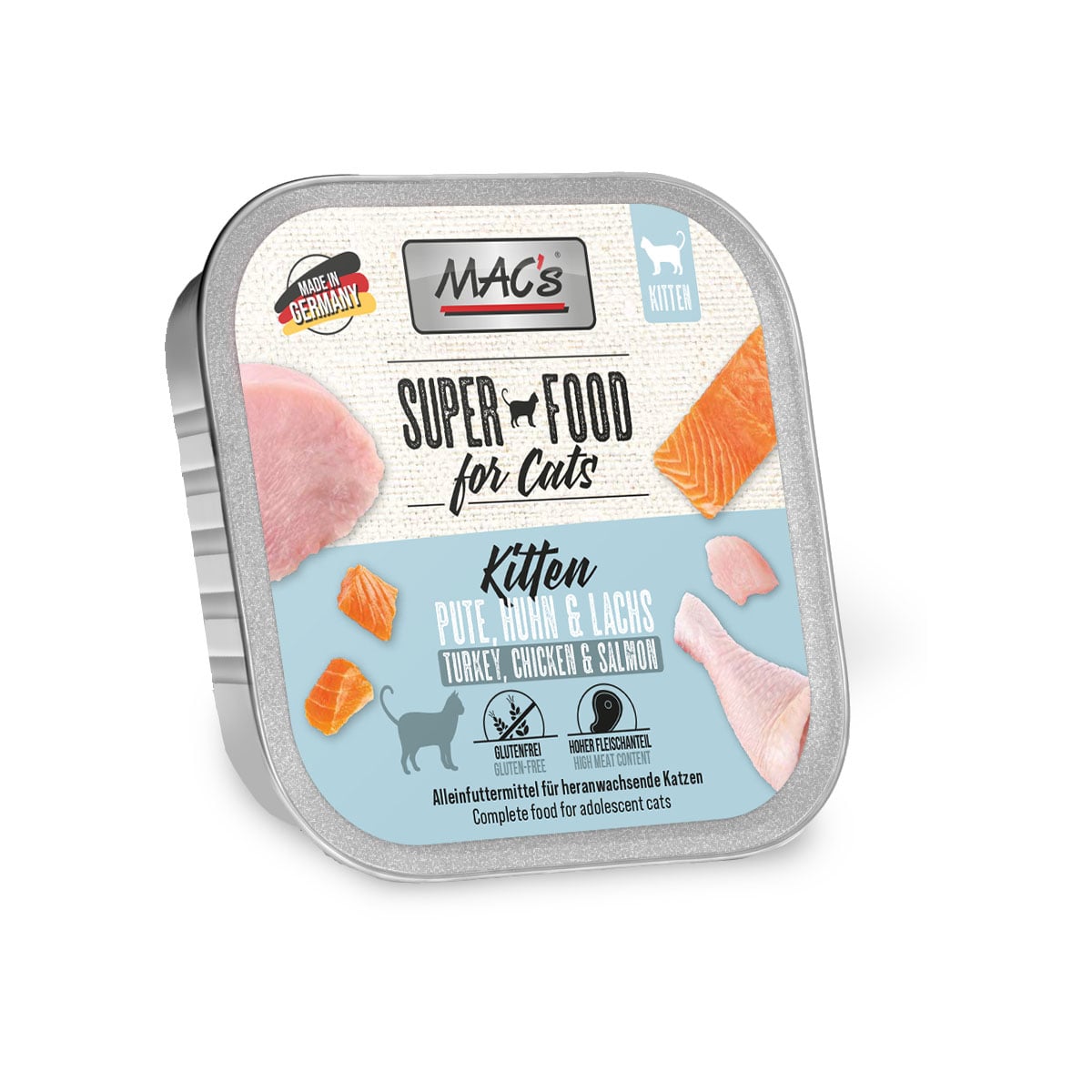 MAC's Cat Kitten Pute, Huhn & Lachs 16x100g