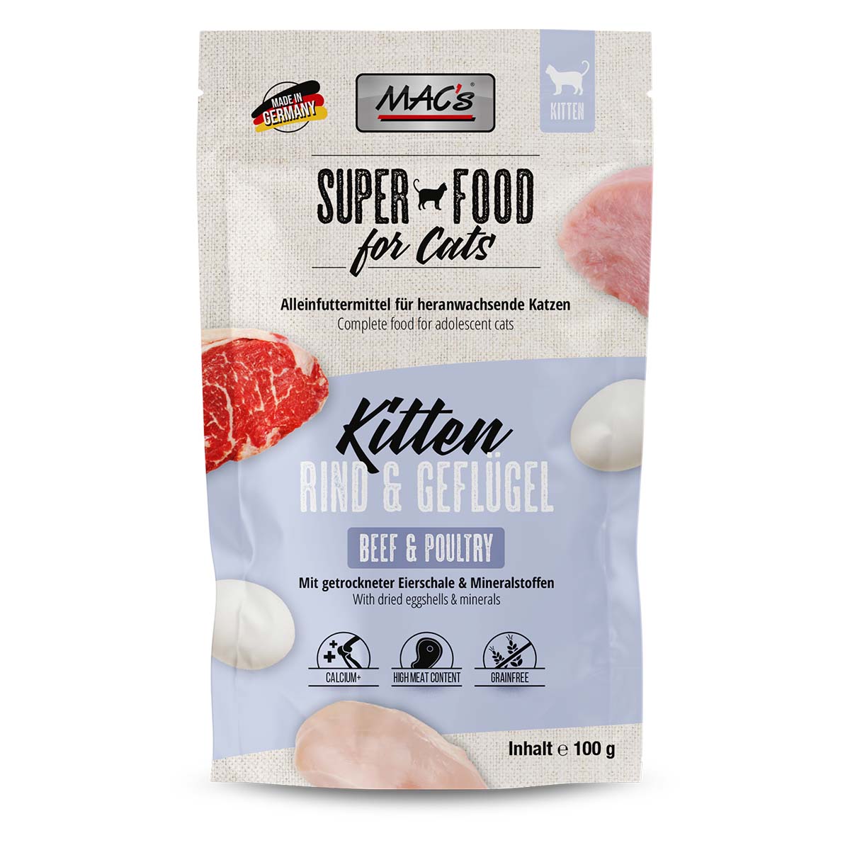 MAC's Cat Pouchpack Kitten Rind & Geflügel 12x100g