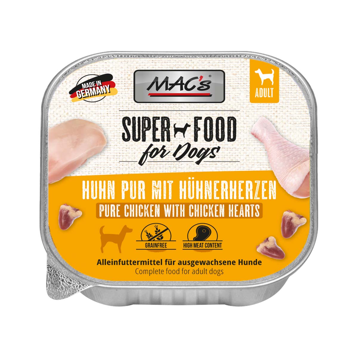 MAC's Dog Huhn pur mit Hühnerherzen 10x150g