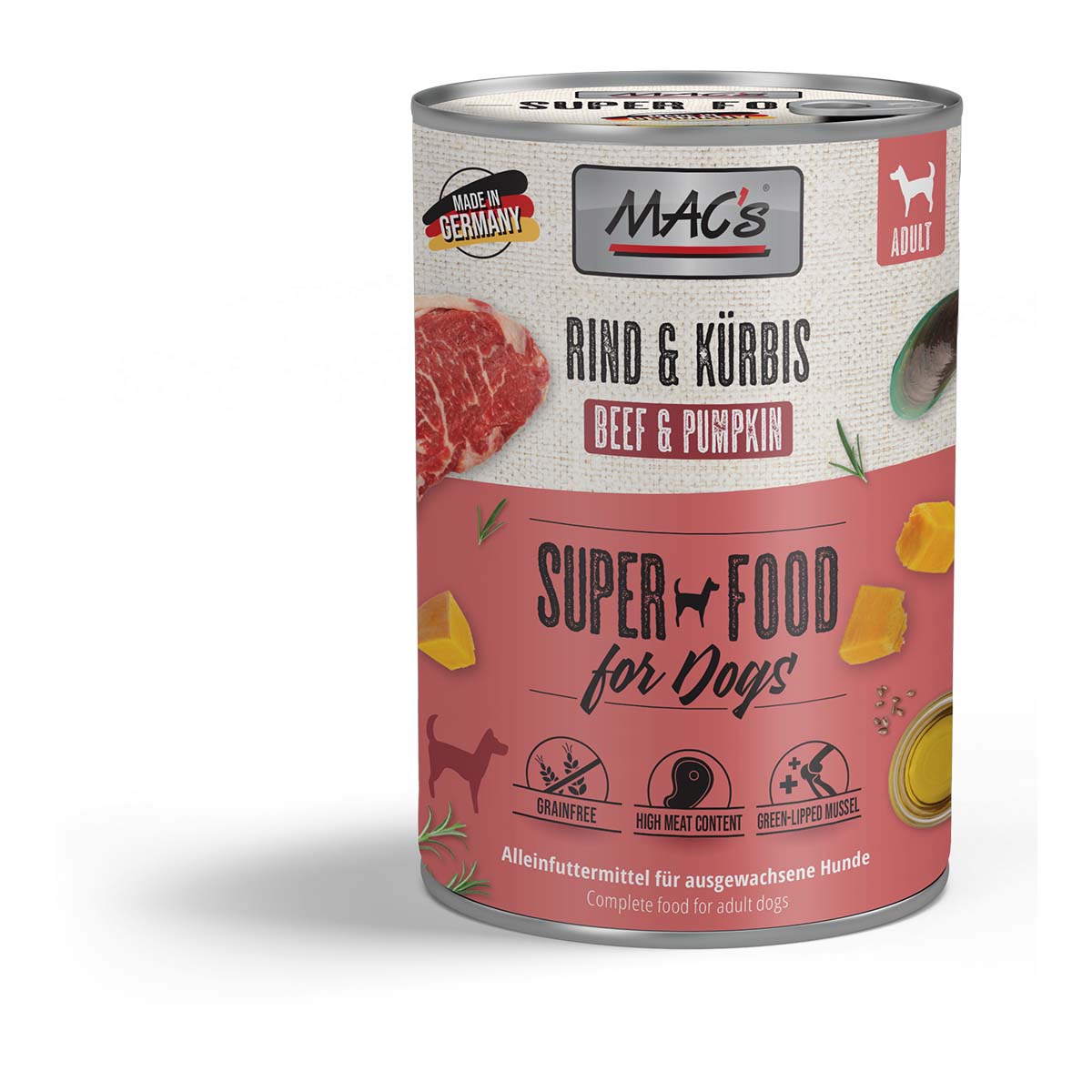 MAC's Dog Rind und Kürbis 6x400g