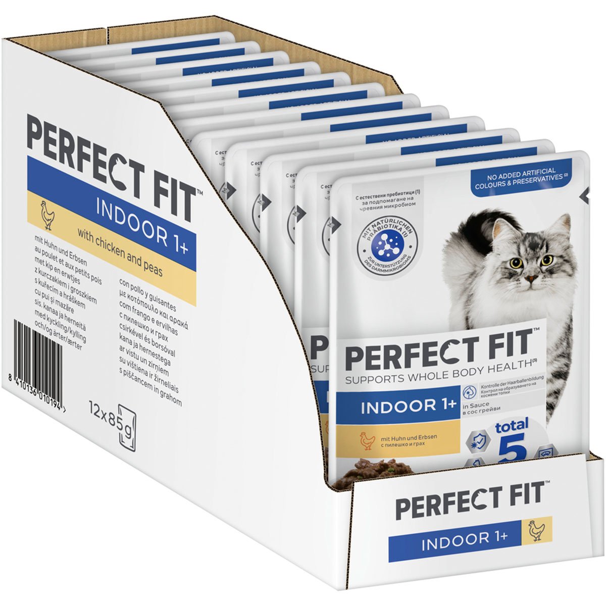 Perfect Fit Katzenfutter Indoor mit Huhn & Erbsen 12x85g