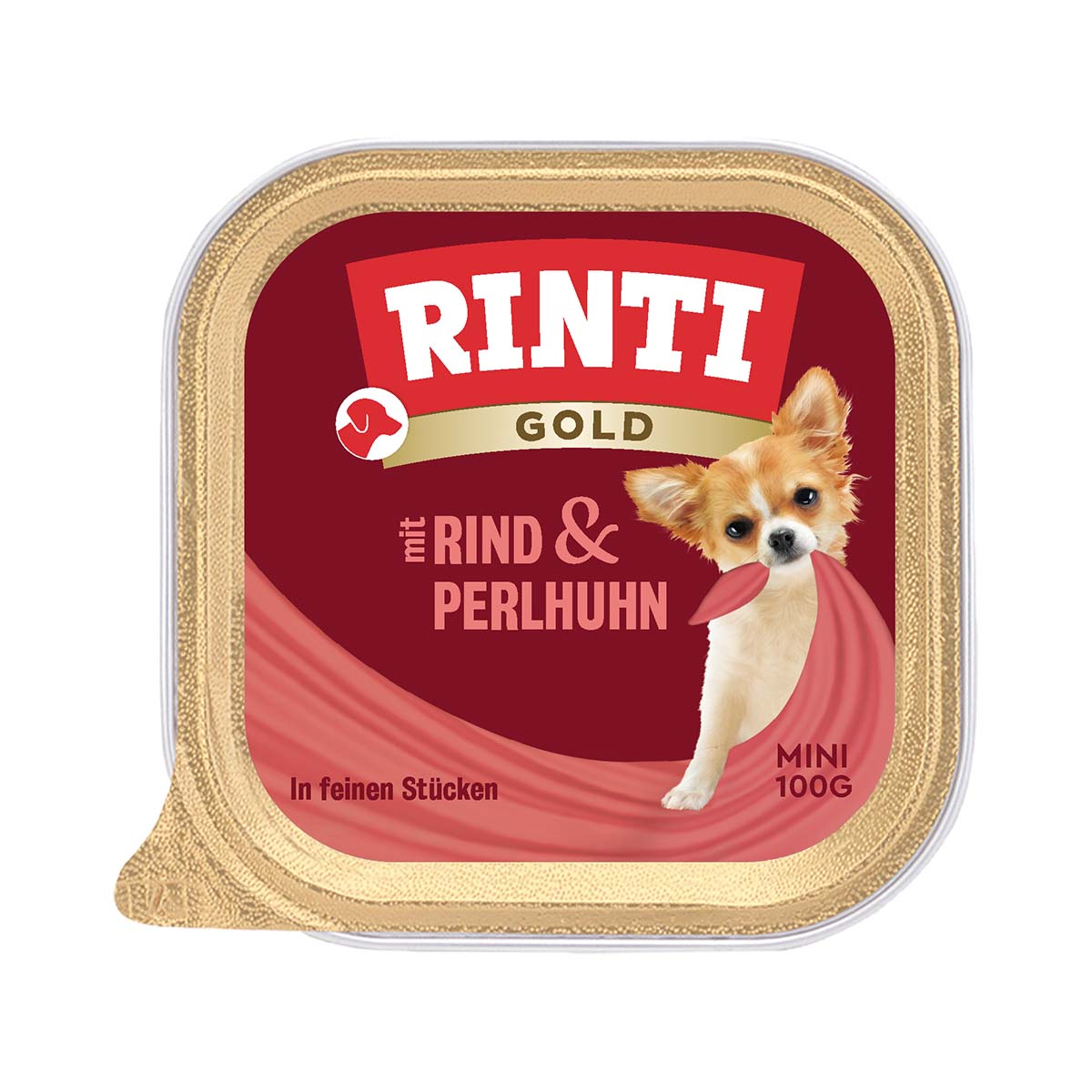 Rinti Gold Mini feine Stückchen von Rind & Perlhuhn 48x100g