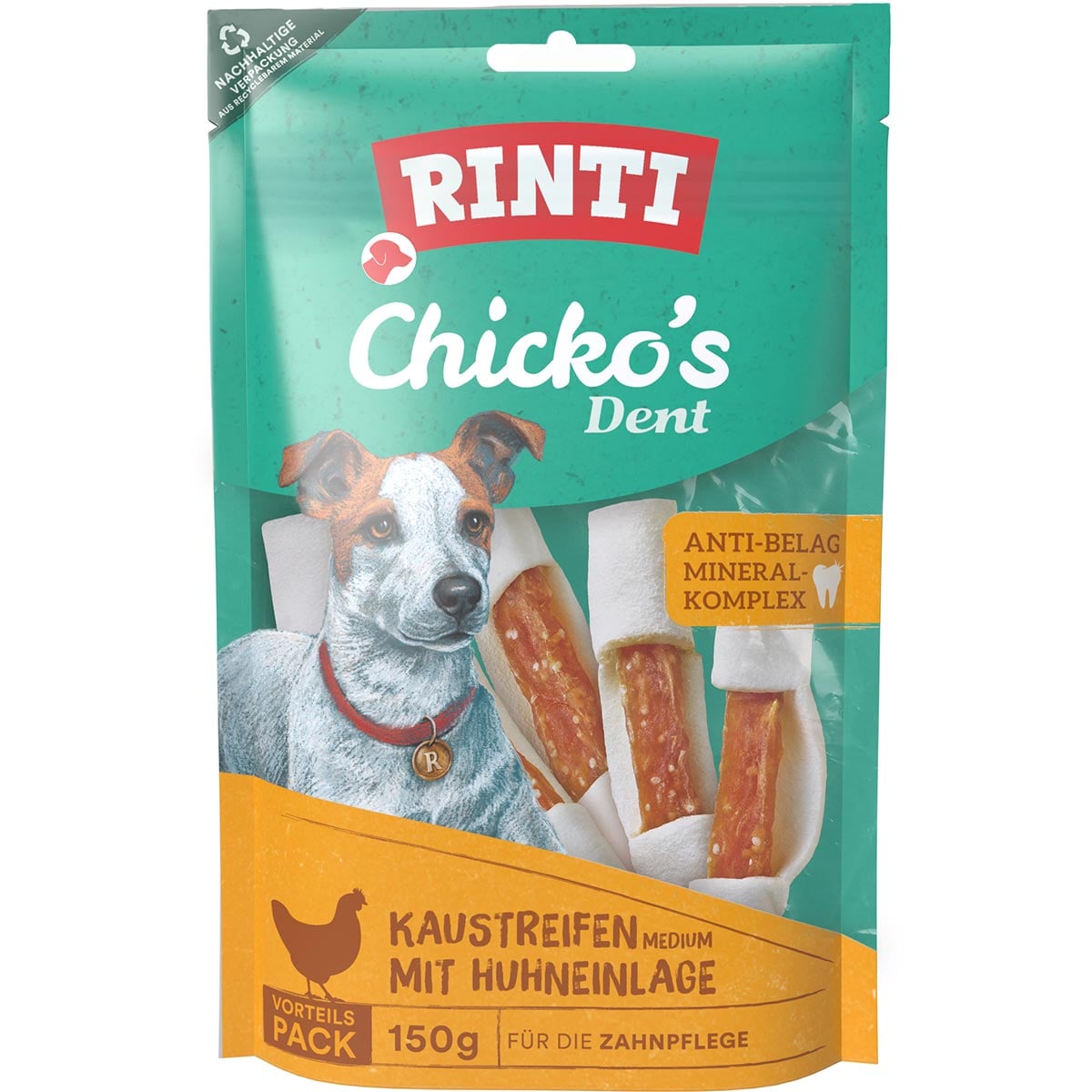RINTI Chicko's Dent Kaustreifen Huhn MEDIUM 150 g