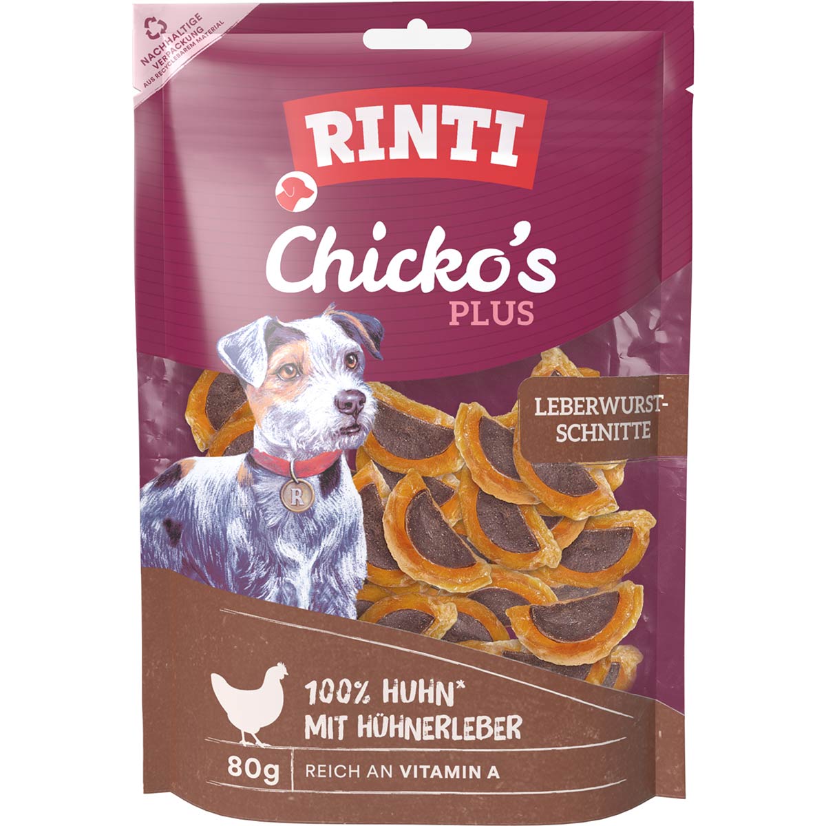 RINTI Chicko's Plus Leberwurstschnitte 80 g