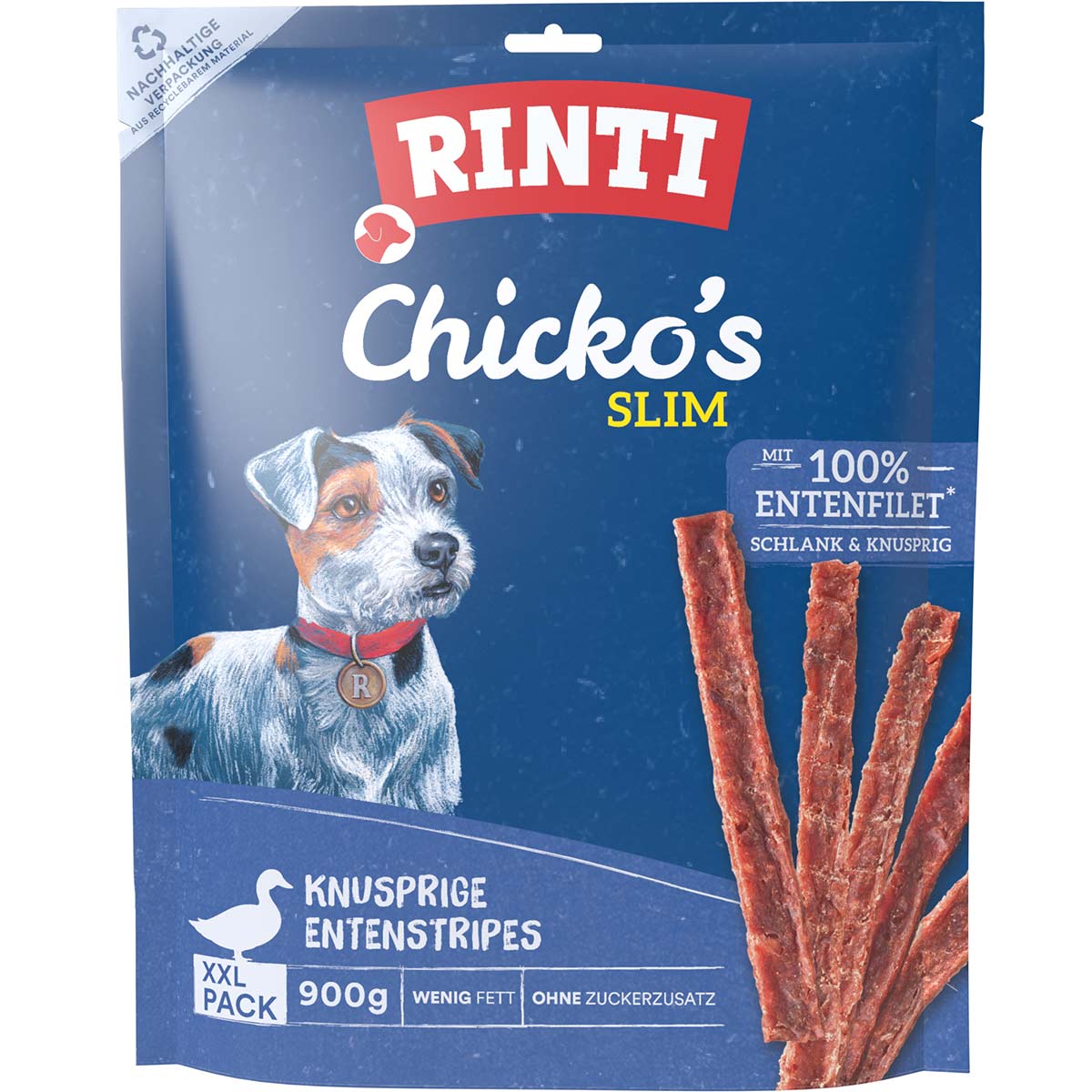 RINTI Chicko's Slim Entenstripes XXL-Pack 900 g