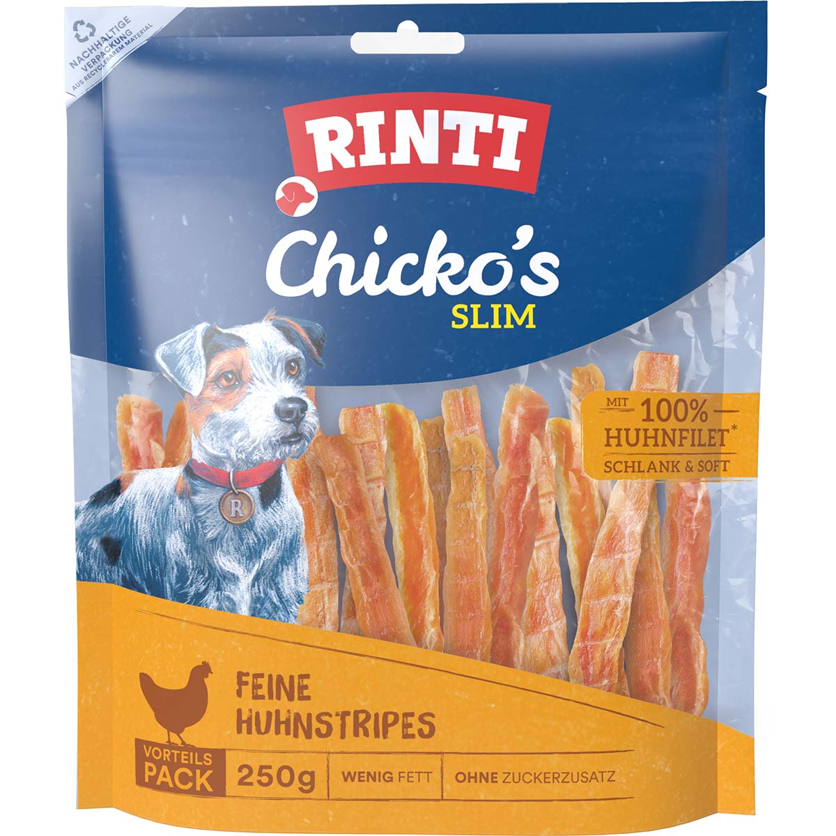 RINTI Chicko's Slim Huhnstripes 250 g