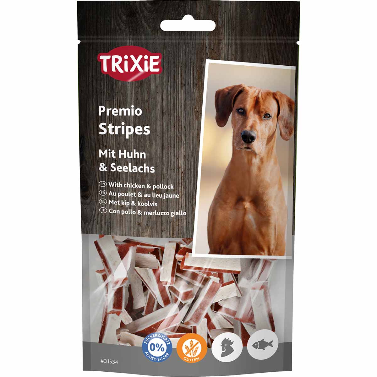 Trixie Hundesnack PREMIO Stripes mit Hühnchen und Seelachs 75g
