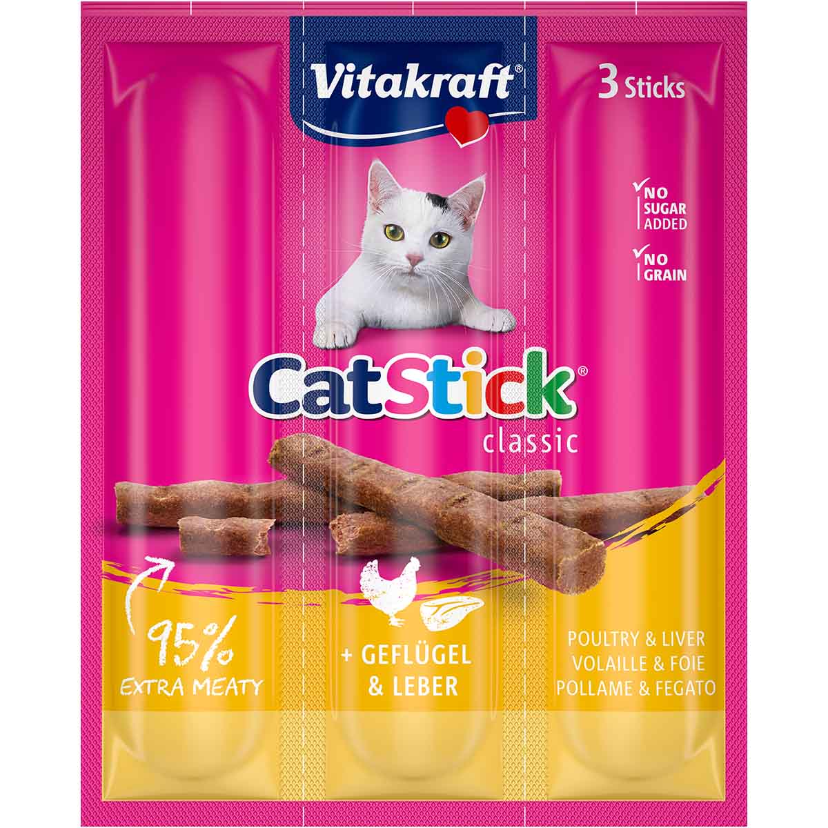 Vitakraft Cat-Stick mini Geflügel und Leber 5x3 Stück