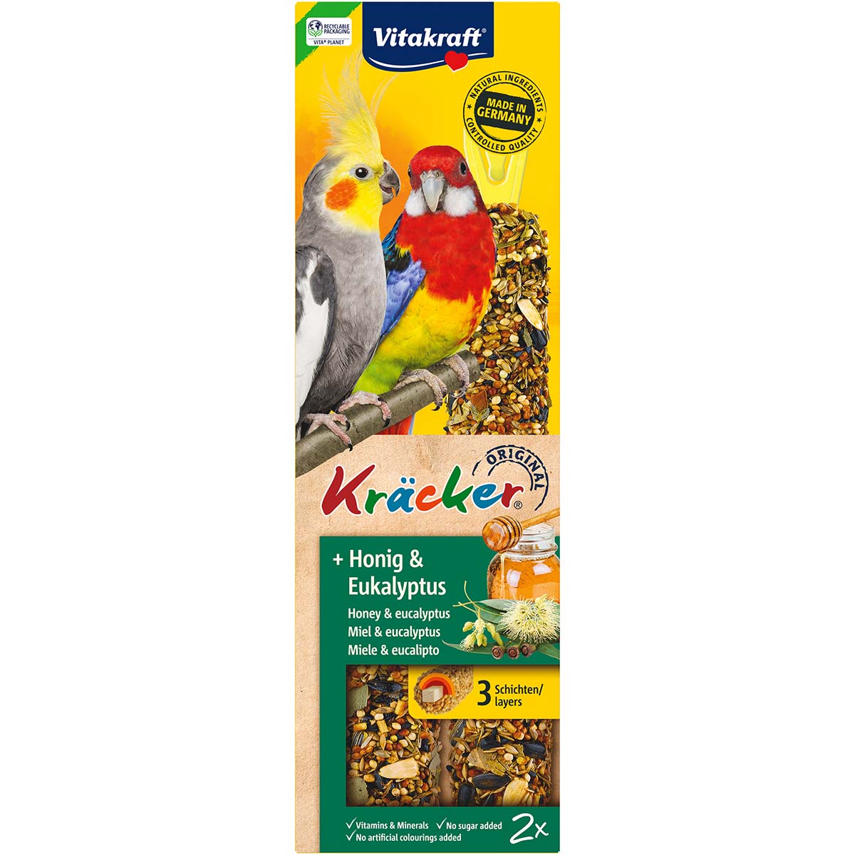 Vitakraft Kräcker Honig-Eukalyptus für Großsittiche 2 Stück