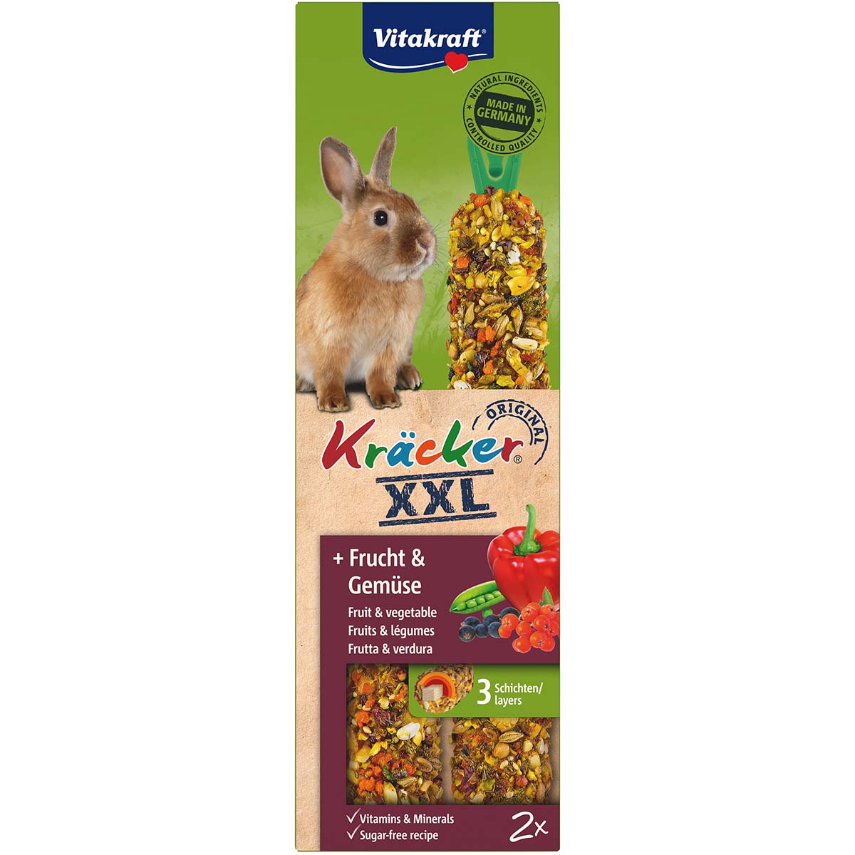Vitakraft Kräcker XXL Frucht & Gemüse 2 Stück