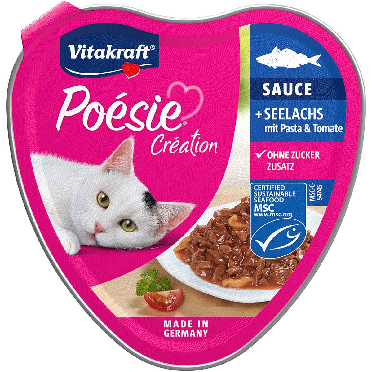 Vitakraft Katzenfutter Poésie Sauce mit Seelachs und Tomate 15x85g