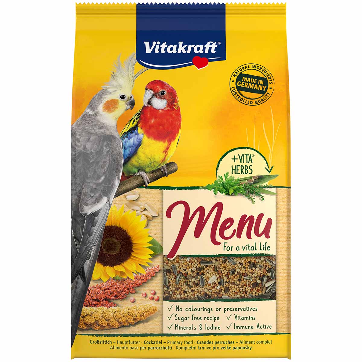 Vitakraft Premium Menü Honig für Großsittiche 3kg