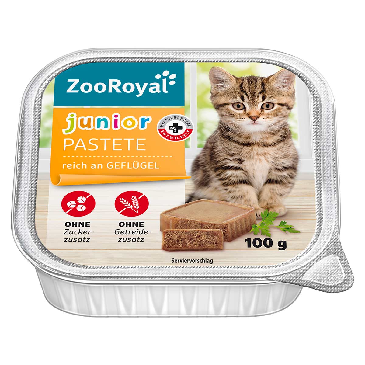 ZooRoyal Junior-Pastete reich an Geflügel 16x100g