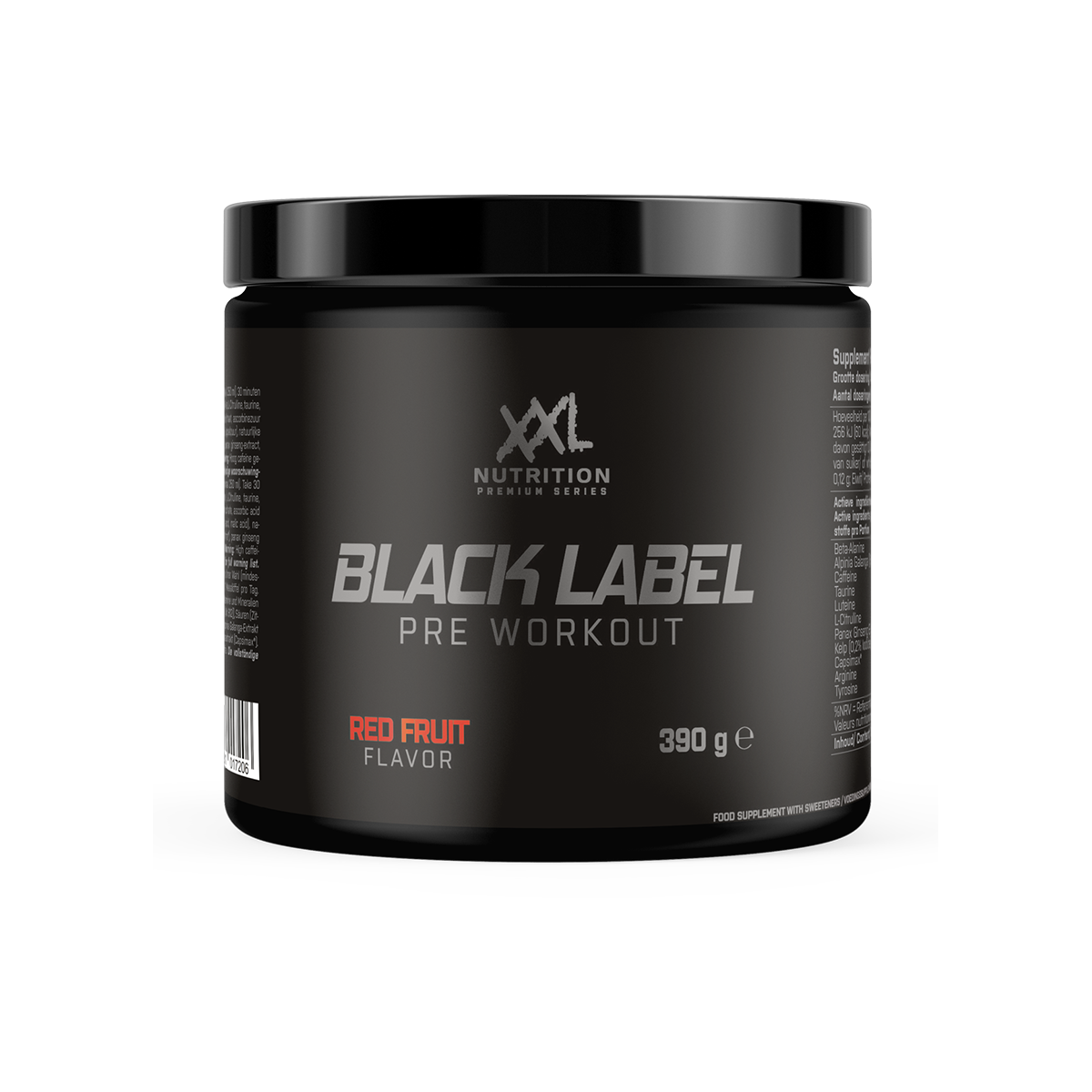 XXL Nutrition Black Label Pre-Workout - Rote Früchte - 390 Gramm