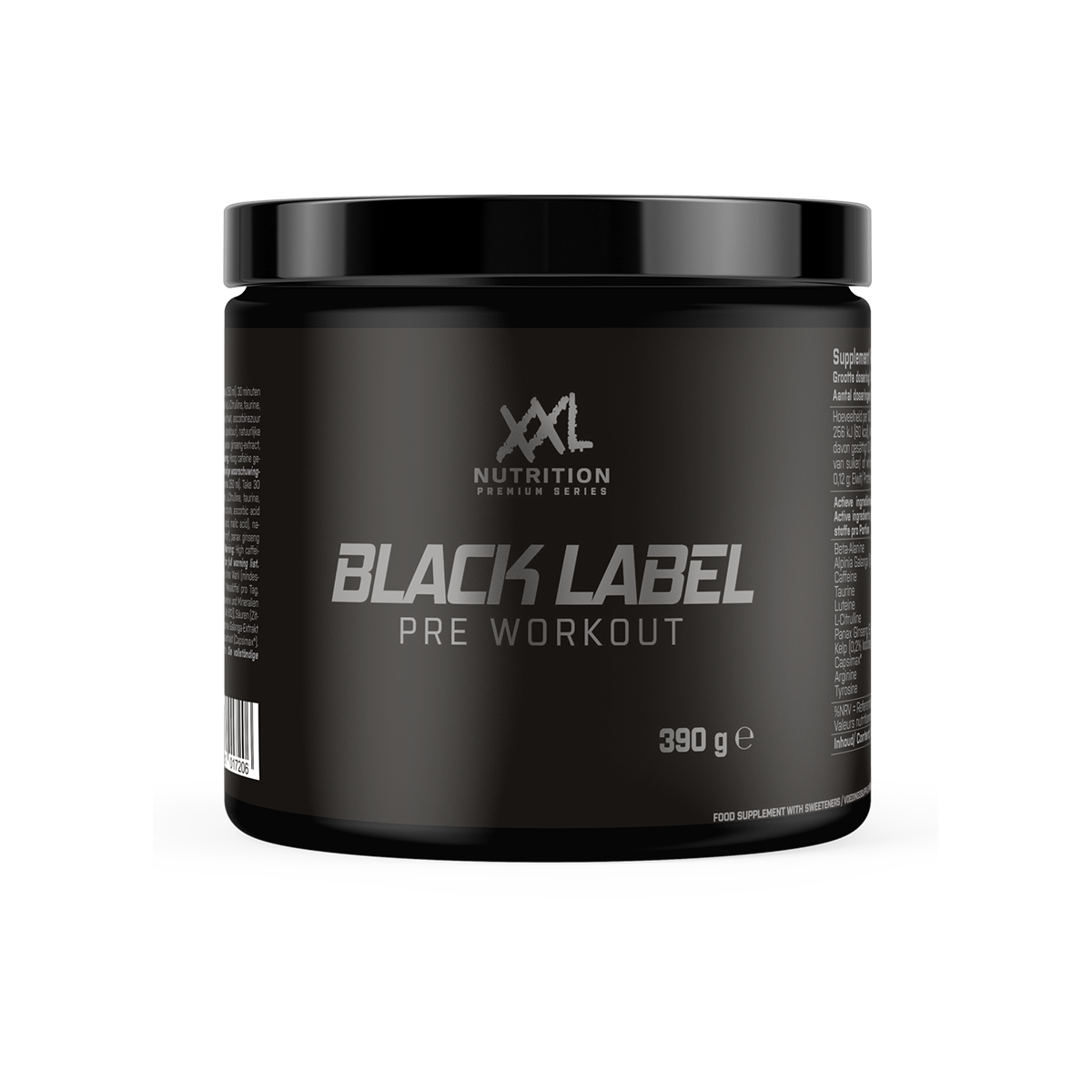 XXL Nutrition Black Label Pre-Workout - Himbeere - 390 Gramm